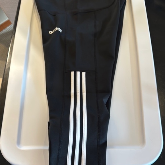 Adidas Black Leggings with White Stripes - Picture 4 of 4